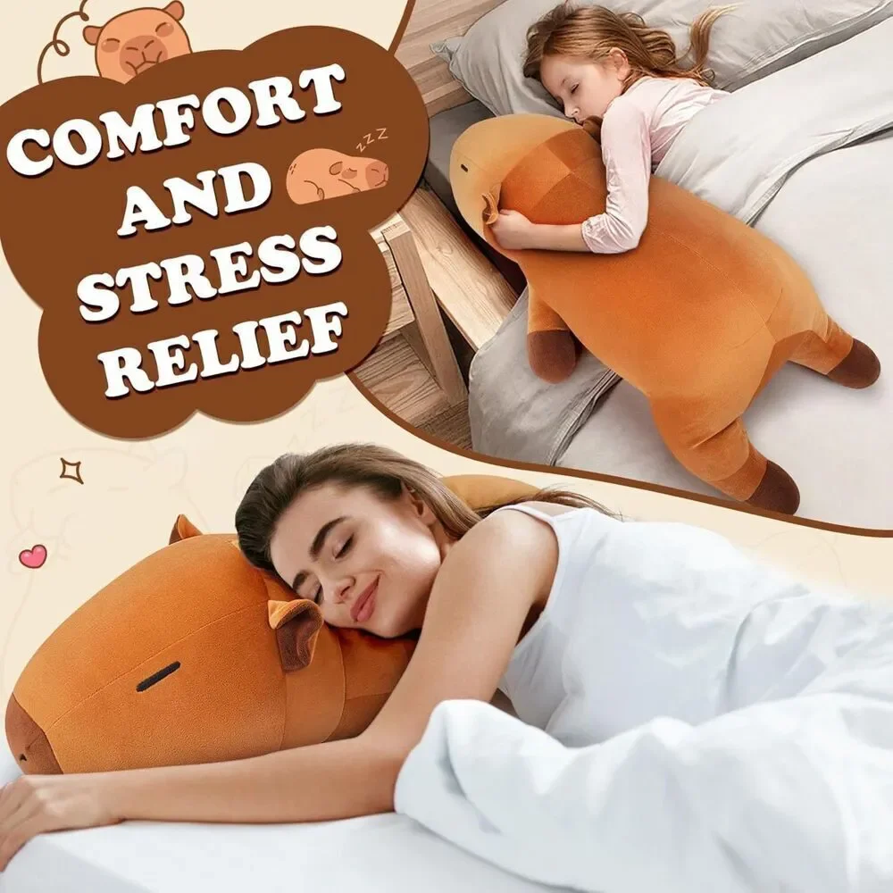 30'' Auspicious Beginning Giant Sleeping Capybara Plush Stuffed Animal Toy